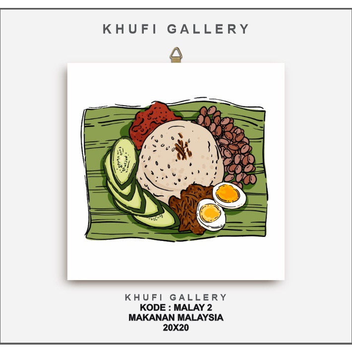 Makanan Malaysia kelapa plup Laksam Nasi Lemak Buur Lamuk Hiasan Dinding Khufi Gallery