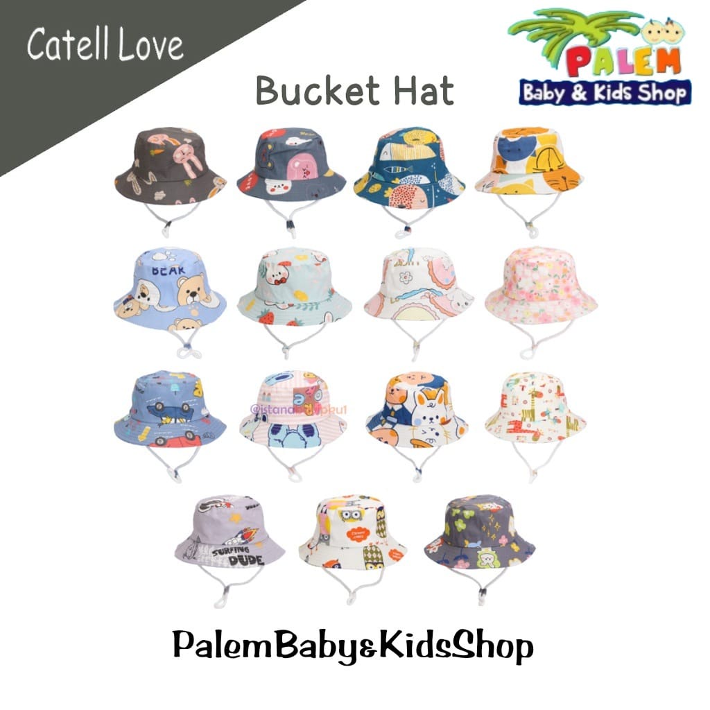 TOPI BUCKET HAT ANAK TALI MOTIF /  TOPI PANTAI ANAK CATELLOVE