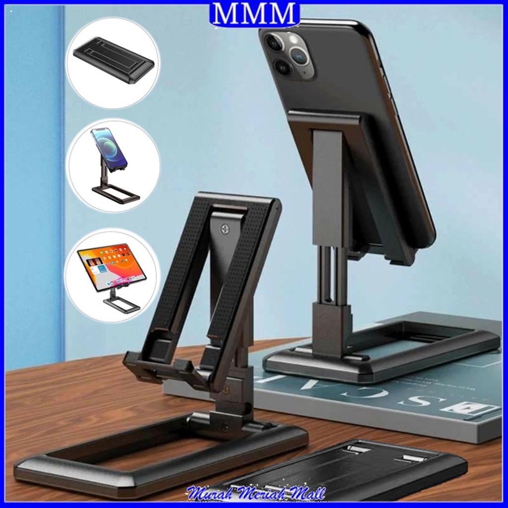 MMM Phone Holder Lipat Universal Support Stand Meja Standing Dudukan Sandaran Hp Bentuk Persegi Adjustable Holder Universal Murah Import