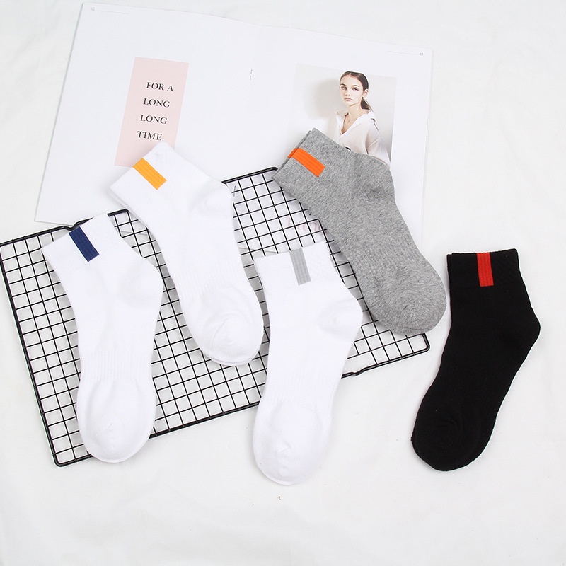 MMM Kaos Kaki Unisex Motif 1 Garis 6612 Kaos Kaki Olahraga Semata Kaki Pria Wanita Kekinian Import