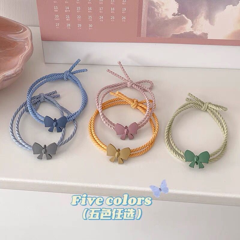 MMM Ikat Rambut Wanita Elastis 5in1 Motif Pita Kunciran Rambut Fashion Korea Karet Rambut 5 in 1 Murah Import