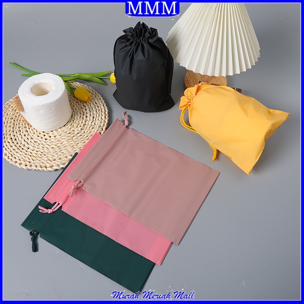 MMM Premium Drawstring Pouch Bag Tas Serut Tebal Packaging Makeup Kantong Travel Warna Pastel Sebaguna Bahan Tebal Organizer Bag Anti Air Tempat Penyimpanan Pakaian Make Up Pouch Serut Murah
