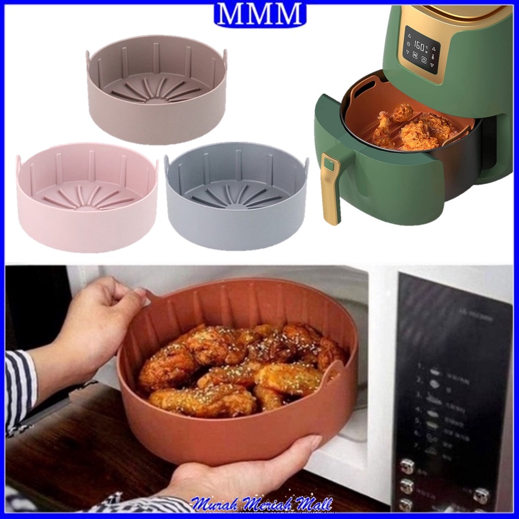 MMM Air Fryer Pot Silicon Anti Lengket 16cm Alas Airfryer 19cm Wadah Baking Sililon Tahan Minyak 19 CM Reuseable Murah 16Cm