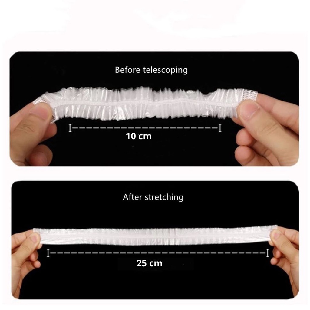 MMM Plastik Wrapping Pembungkus Makanan Transparan Sekali Pakai 100 Pcs Easy Plastic Food Cover Disposable Free Pouch Penutup Pelindung Makanan Microwave Anti Bau