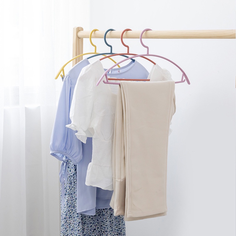 MMM Hanger Plastik Setengah Lingkaran 3 in 1 Gantungan Baju Warna Pastel Lucu Adjustable Hangers 3in1 Clothes Jemuran Baju Celana Cute Anti Slip Murah Import