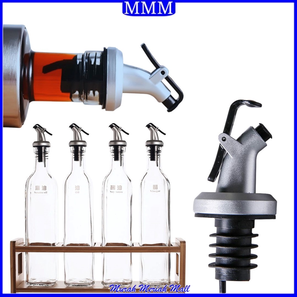 MMM Tutup Botol Multifungsi Kecap Madu Sirup Minyak Wine Spirit Liquor Bahan Rubber &amp; Stainless Steel Flow Bottle Pourer Murah