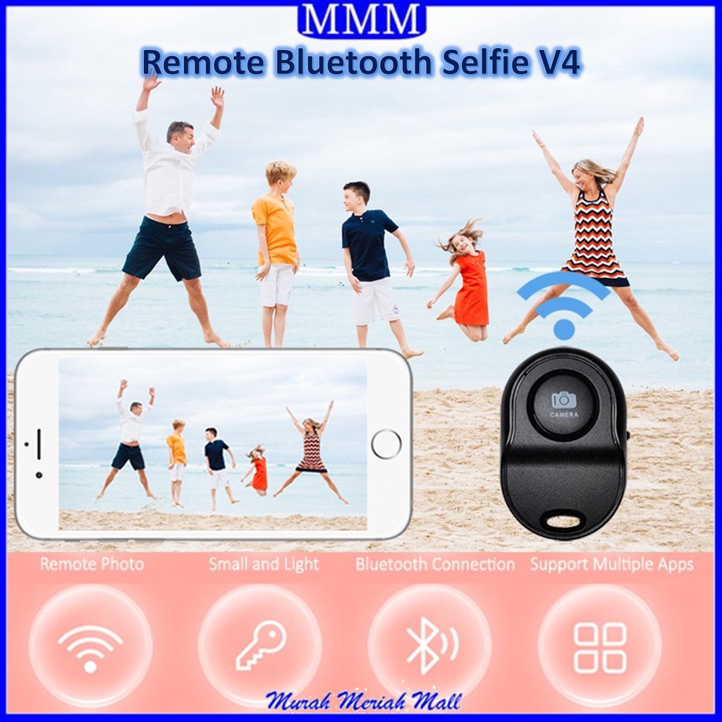 MMM Remote Bluetooth Selfie V4 Remot Shutter Wireless Remot Pengendali Jarak Jauh Nirkabel Untuk Android IOS