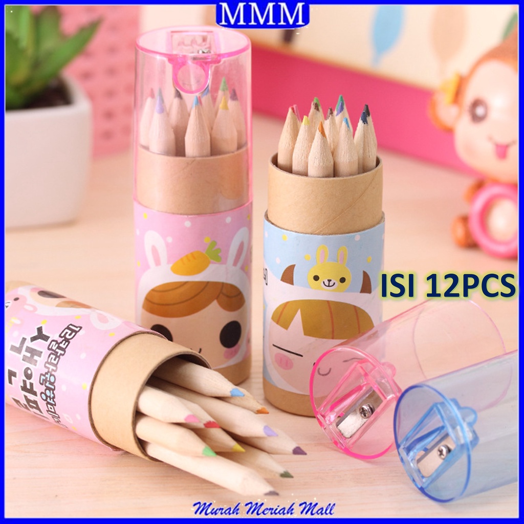 

MMM Pensil Warna 12 IN 1 Serutan Pensil Warna Pencils Quality Pensil Color Karakter Lucu Kemasan Tabung