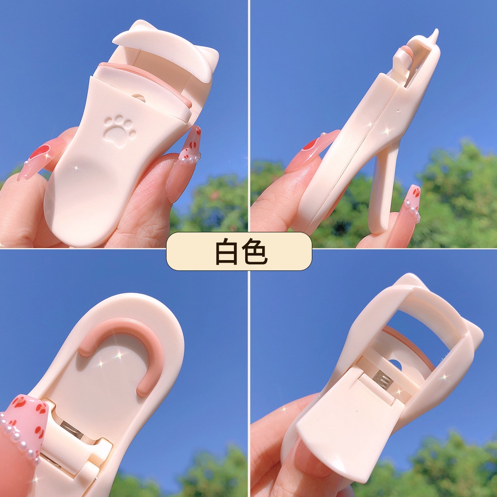 MMM Penjepit Bulu Mata 2 IN 1 Tapak Kucing Eyelash Curler Kit Plastics Beauty Tools Mini Jepitan Maskara Jepit Pelentik Bulu Mata Portbale Jejak Kaki Impor Murah