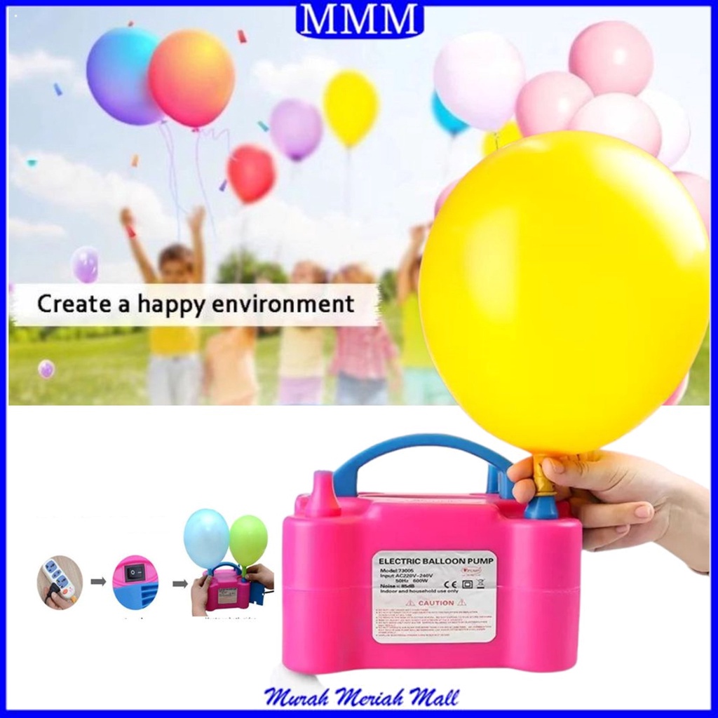 MM Pompa Balon Elektrik Listrik 2 IN 1 Electric Balloon Pump Pompa Angin 2 Lubang Vacum And Blow Ban Renang Import