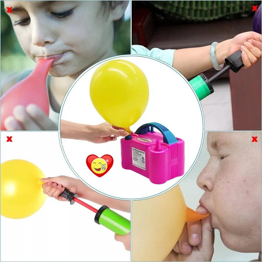 MM Pompa Balon Elektrik Listrik 2 IN 1 Electric Balloon Pump Pompa Angin 2 Lubang Vacum And Blow Ban Renang Import