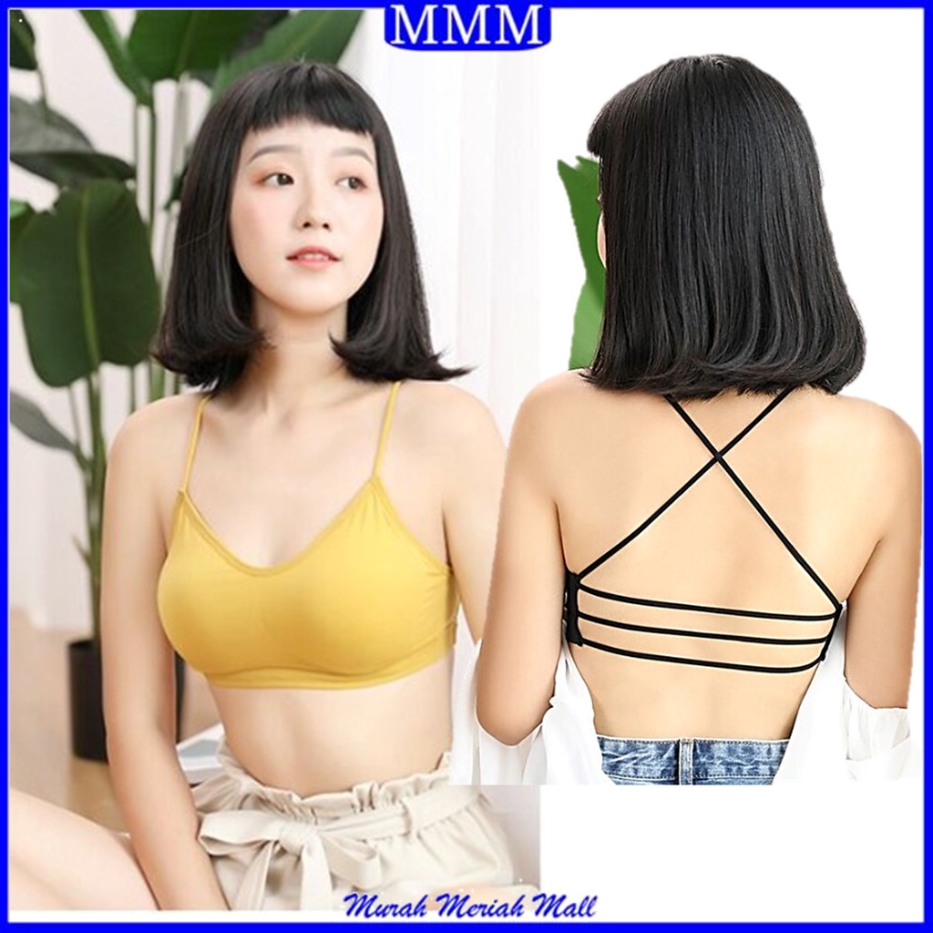 MMM Bra Wanita Ala Korea 6675 Bh Crop Top Pakaian Dalam Wanita Bra Fashion Tali Silang Kecil Cup Import