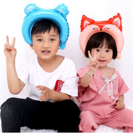 MMM Balon Bando Karakter Hewan Balon Foil Kartun Animal Headband Balon Ulang Tahun Bando Anak Anak Murah Import