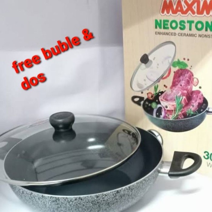WAJAN MAXIM NEOSTONE WOK / WAJAN KERAMIK 30 MAXIM TERMURAH FREE BUBLE