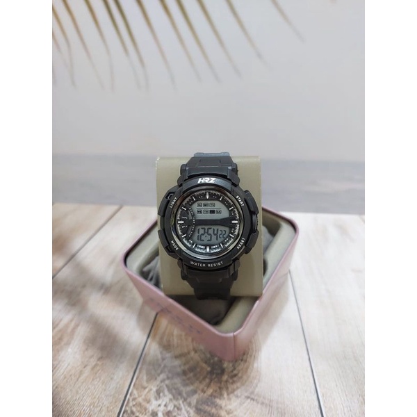(COD) NEW JAM TANGAN WANITA SPORT TERBARU HRZ ORIGINAL DIGITAL TIME TAHAN AIR
