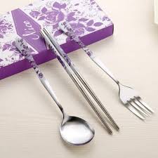 T&amp;Y Sendok Garpu Sumpit Set 3 in 1/ Alat Makan Set Stainless / Souvenir / Sendok Garpu Sumpit 3 in 1