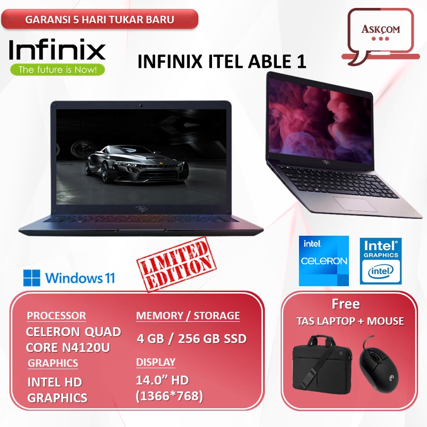 Laptop INFINIX Inbook X2 i3 1115G4 8GB 512SSD W11 14.0FHD/Itel Able 1 Intel N3350 4GB 512GB SSD W10 14.0HD