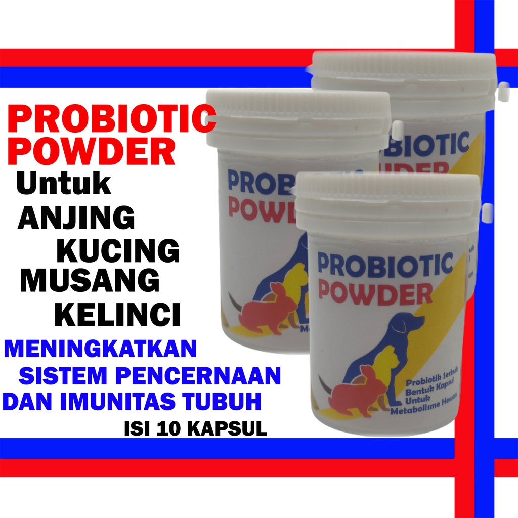 PROBIOTIC POWDER Obat Vitamin Pencernaan Kucing Anjing Kelinci Musang Diare Sakit Perut