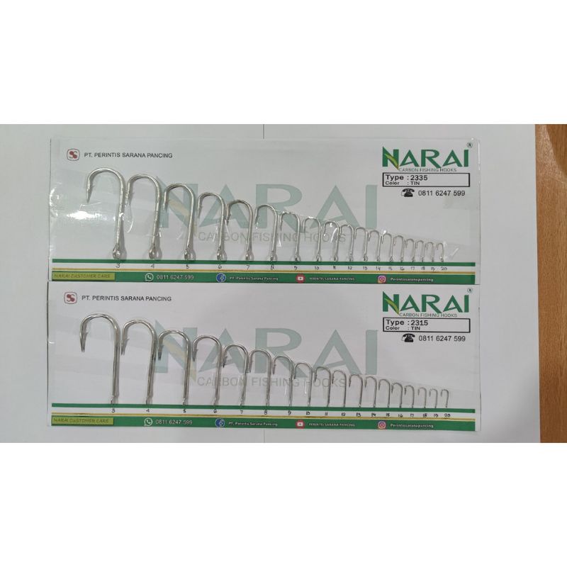 NARAI - 100Pcs Mata Kail Pancing 2335 No.10