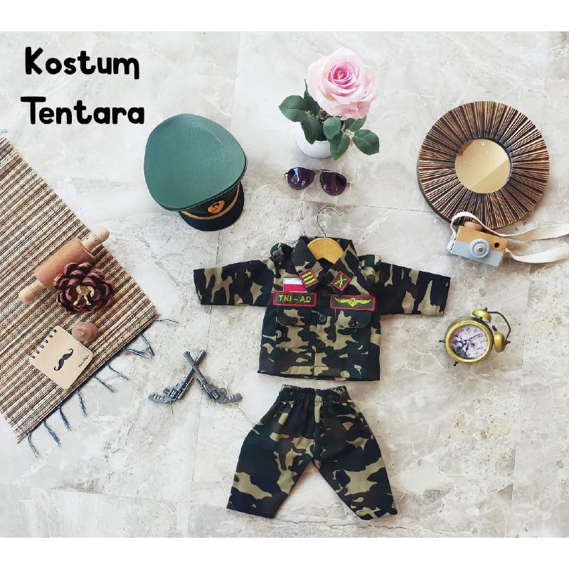 Kostum Tentara TNI AD Abdi Negara Anak Baju Profesi Anak Kostum Karnaval Anak Kostum Foto Bayi Newborn