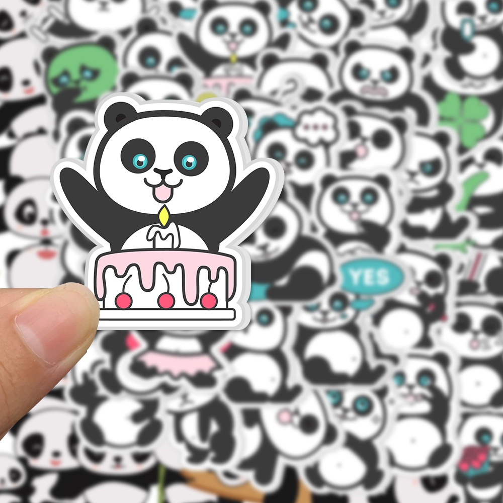 

Stiker Kartun Panda hitam putih lucu isi 25 pcs
