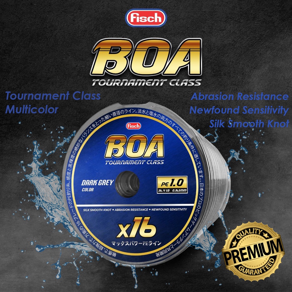 Senar PE Fisch BOA X16 100M Multicolor kuat cocok untuk casting