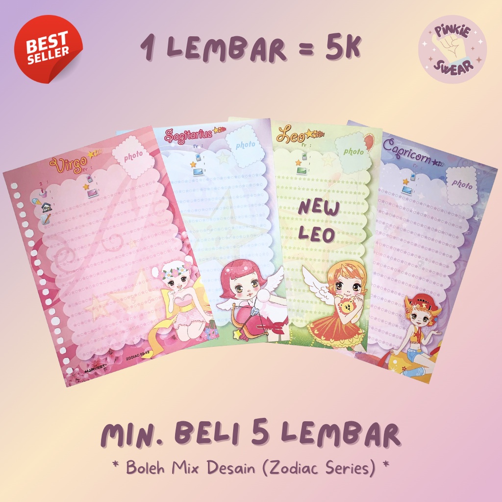 

Isi / Refill Binder Loose Leaf Harvest Langka [Seri Zodiak / Zodiac Series]