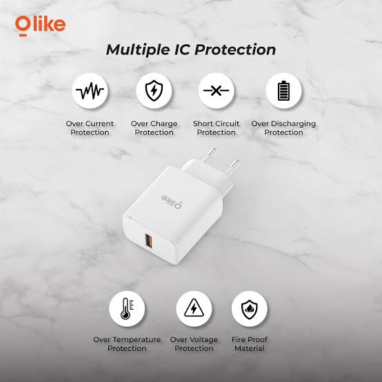 Olike C301 18W Adaptor Charger + Kabel USB-C Type-C Fast Charging Olike Charger Adaptor 18W free Kabel Type C free Kabel Type C C301