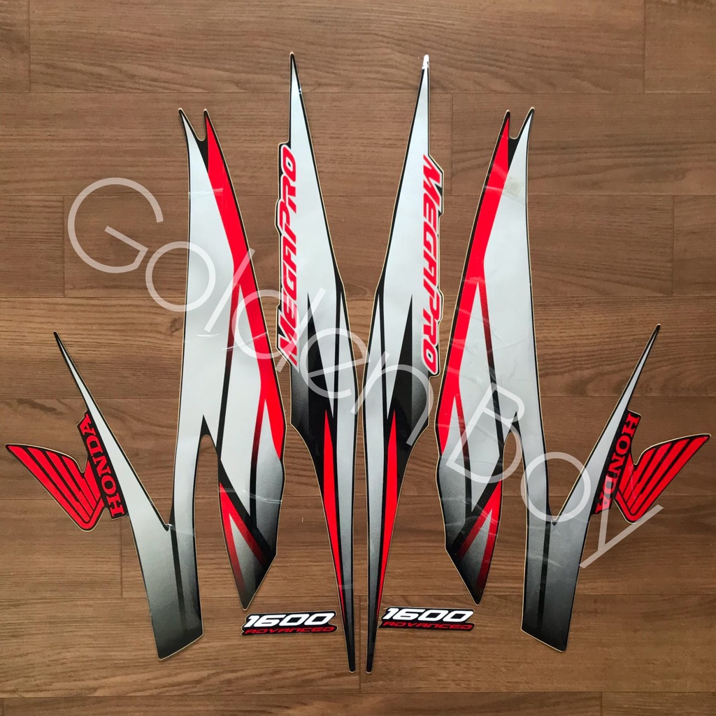 striping / sticker body honda megapro primus 2007 2008 hitam grafis silver Striping Lis Megapro prim