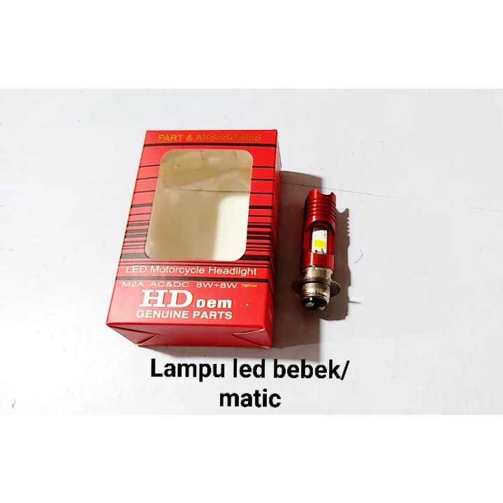 BOHLAM LAMPU LED MOTOR H6 MERK HD SUPER TERANG ACDC AC/DC 4.6 LAMPU LED