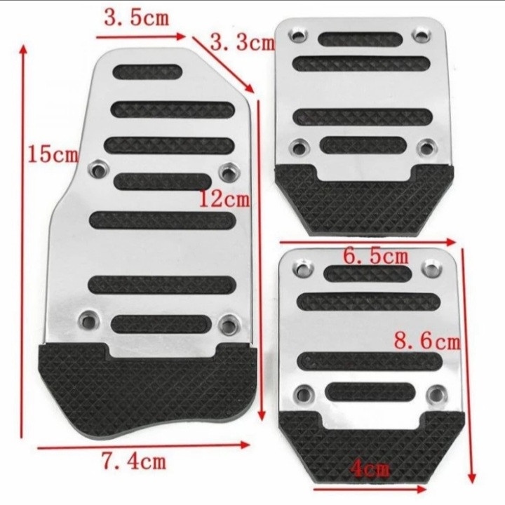 Cover Pedal Aluminium Gas Kopling Rem Mobil Manual Aksesoris Mobil