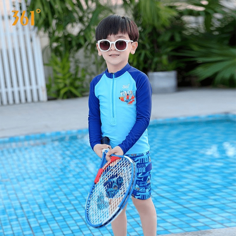 361 KIDS TWOPIECE pendek lengan panjang baju renang anak original premium