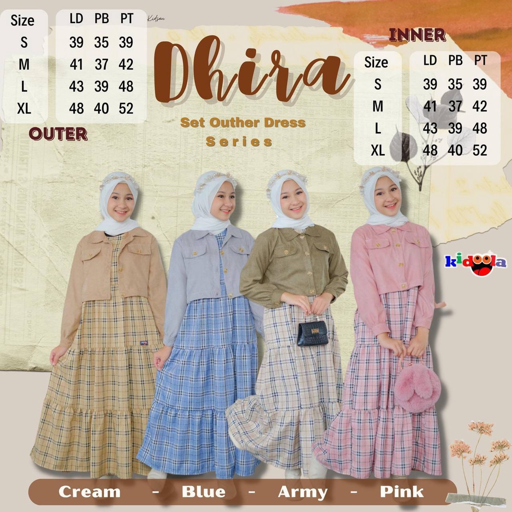 Gamis Dress + outher anak Dhira by Kidoola