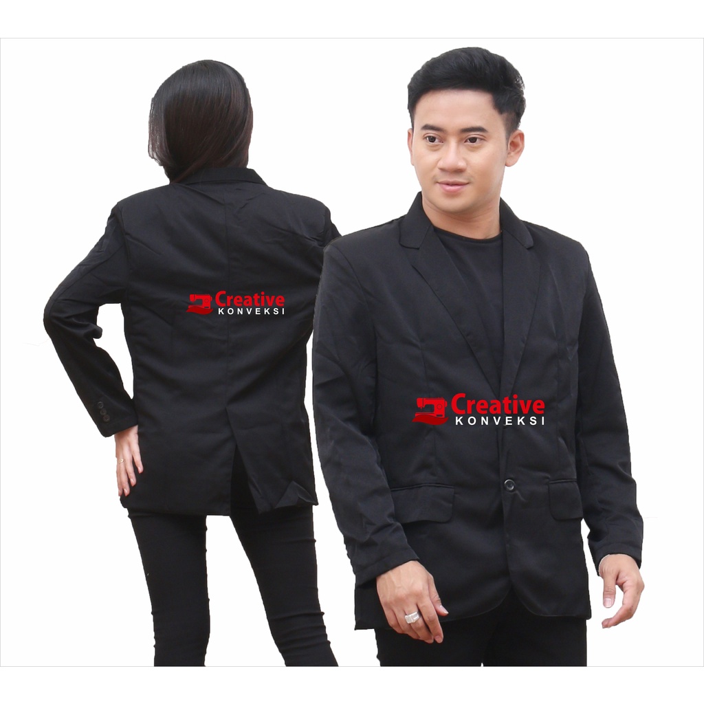 (BIG PROMO) Blazer hitam POLOS jas almamater santri - jas almamater mahasiswa - jas almamater santri putri - jas almamater santri