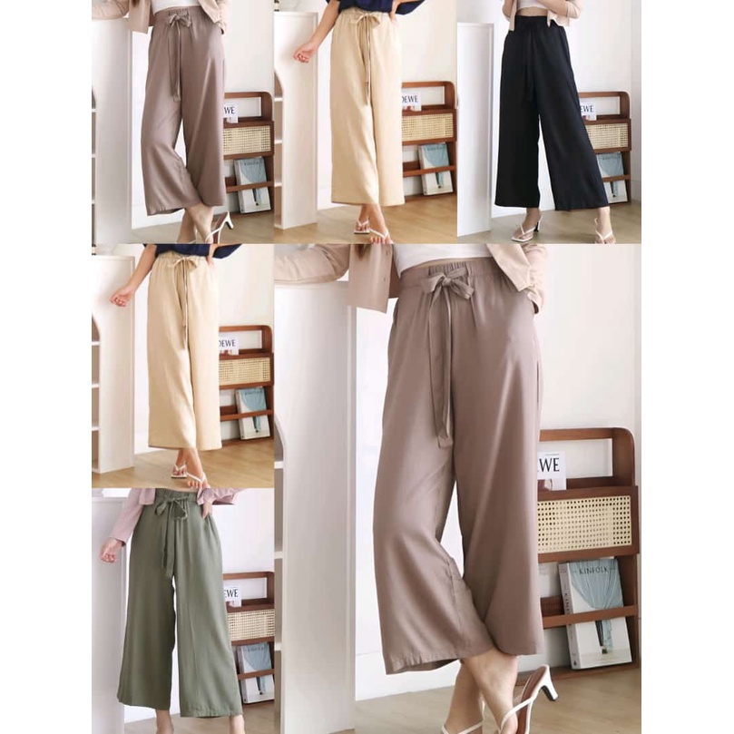 HOT ITEM!! Yuzu Culotte Basic - Linen Pants - Celana Wanita - Celana Terlaris - Celana Kulot Wanita - Celana Linen