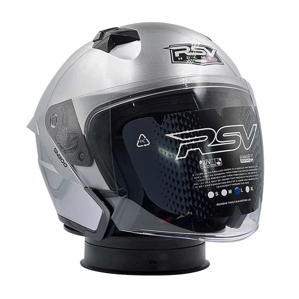 Helm RSV SV300 Solid Double Visor Silver