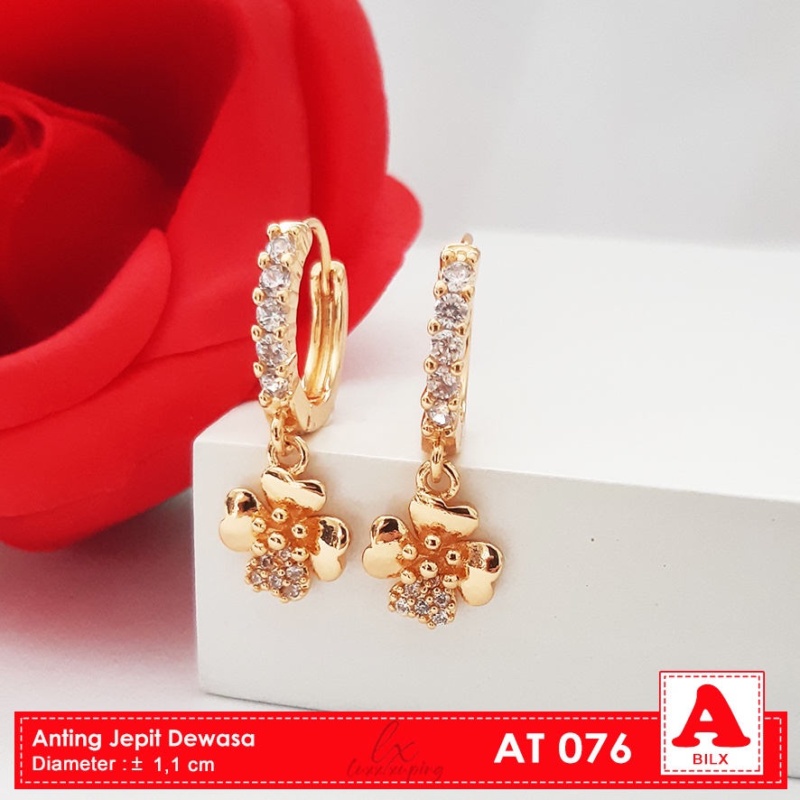 AT 076 Anting Klip Charm Permata Zirkon Perhiasan Aksesoris Anting Xuping Luxx Xuping