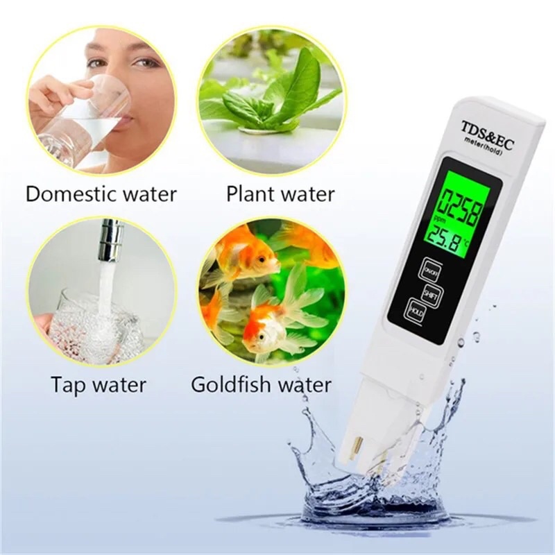 PH Tester Air PH Meter TDS EC Pengukur Suhu 3 In 1 Pengujian Air