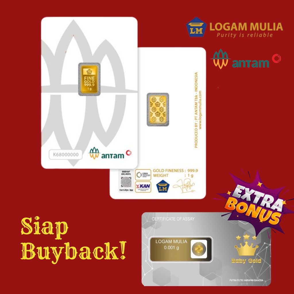 LOGAM MULIA EMAS ANTAM CERTIEYE 1g TERBARU