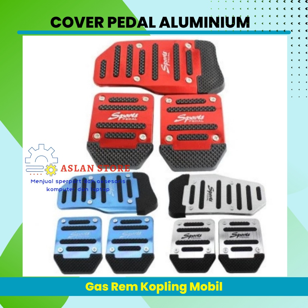 Cover Pedal Aluminium Gas Kopling Rem Mobil Manual Aksesoris Mobil