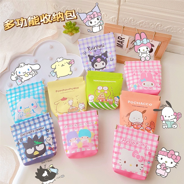 NAOMI - Dompet Koin Magnet - Akiko Mini Purse - Mini Pouch Magnet Coin Wallet Sanrio Karakter - Dompet kecil - Mini Purse