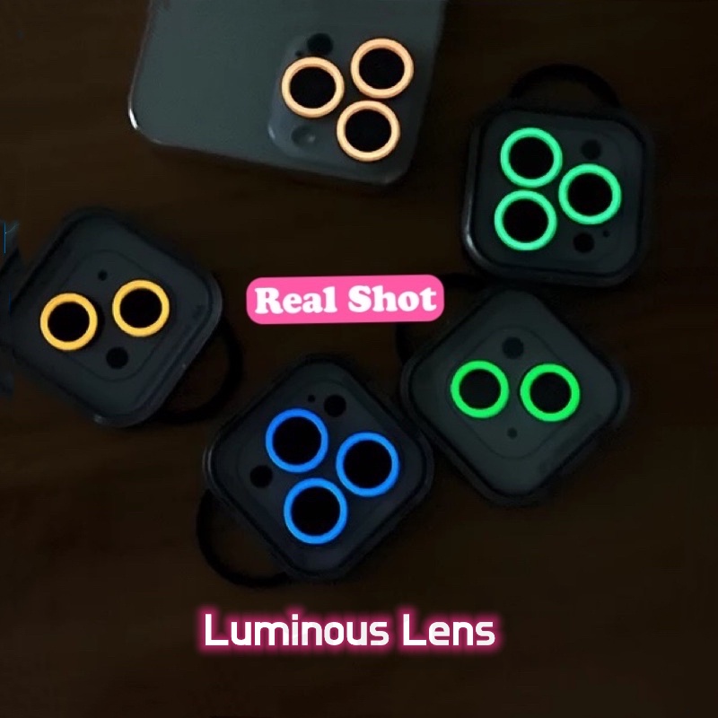 IPHONE Film Pelindung Lensa Luminous Warna Permen Untuk Iphone11 11 Pro Max 12 Pro Max13 Pro Max 14 Pro Max14 Plus Keramik Kamera Perlindungan Jatuh