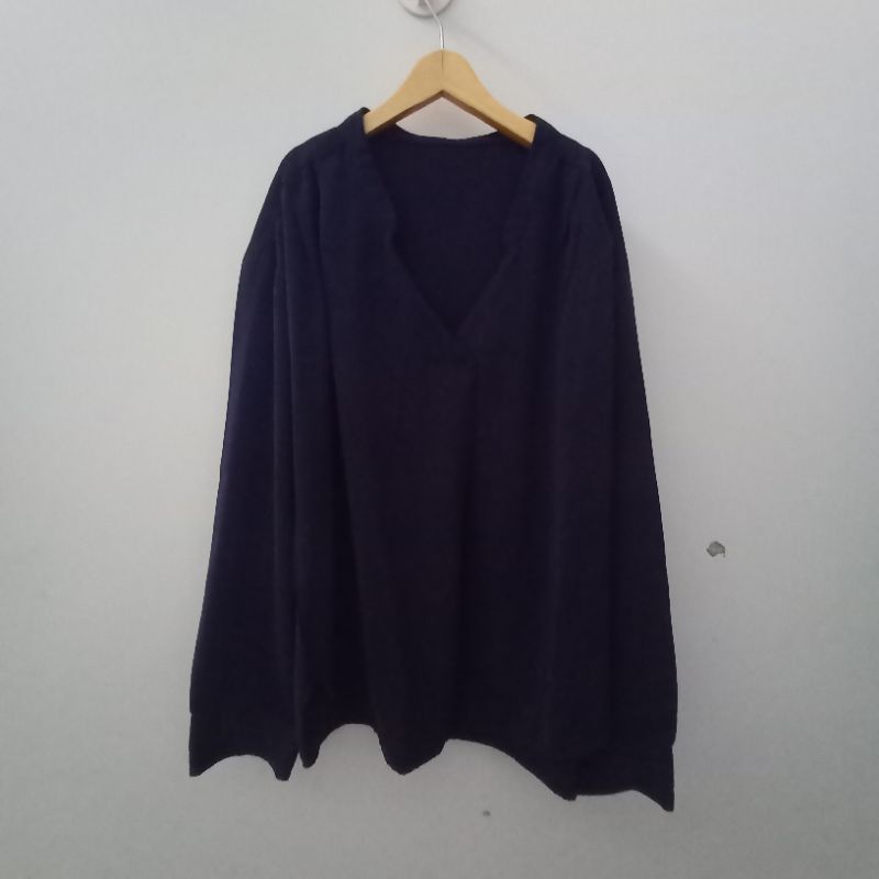 blouse wanita preloved biru navy