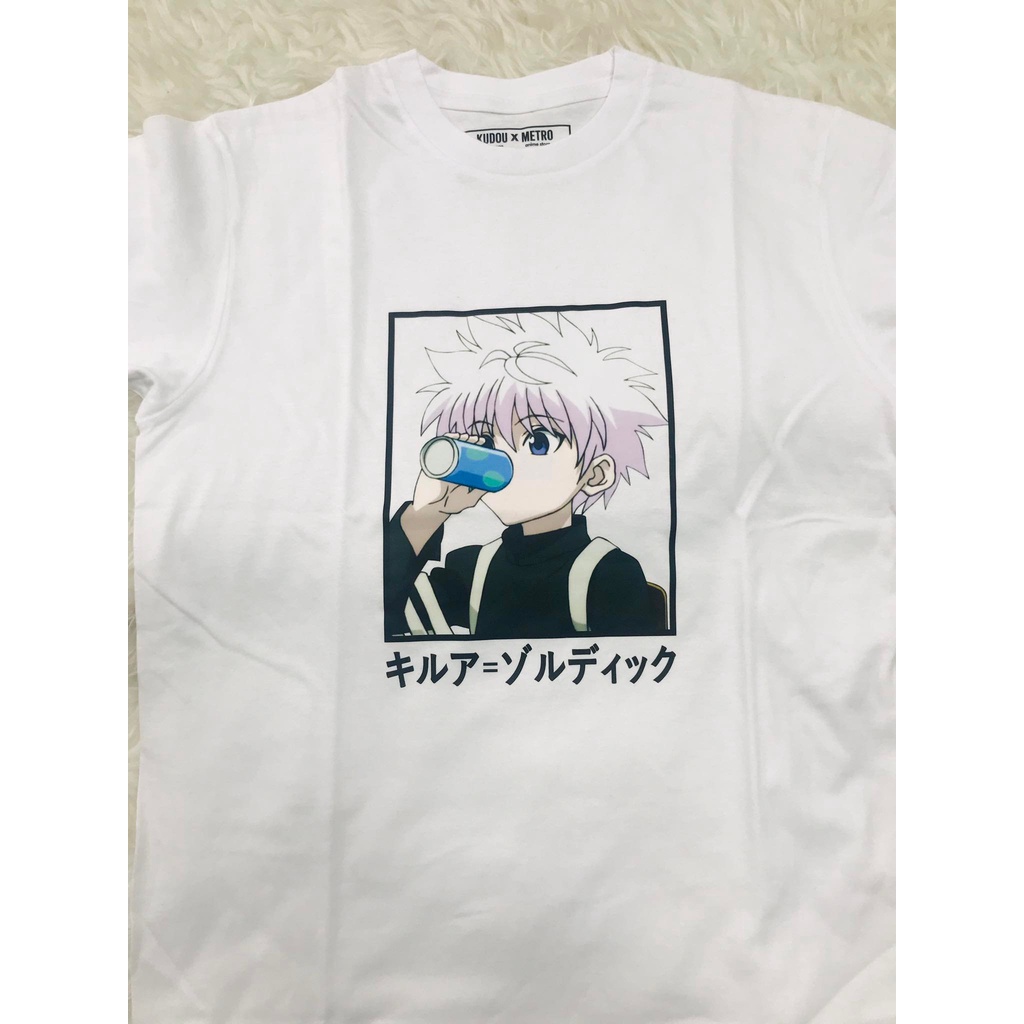 Tshirt Killua Zoldyck Chibi White HxH Character Anime Manga Premium Cotton Combed 24s