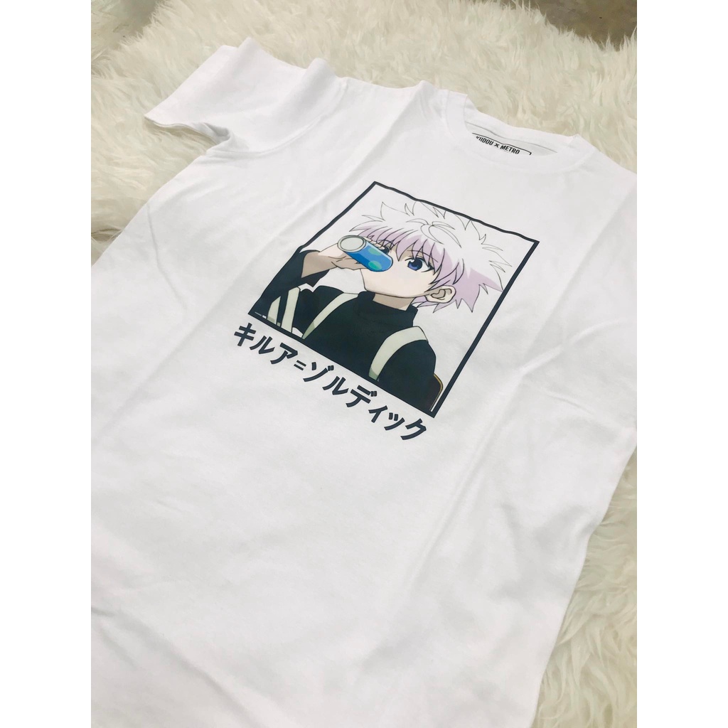 Tshirt Killua Zoldyck Chibi White HxH Character Anime Manga Premium Cotton Combed 24s