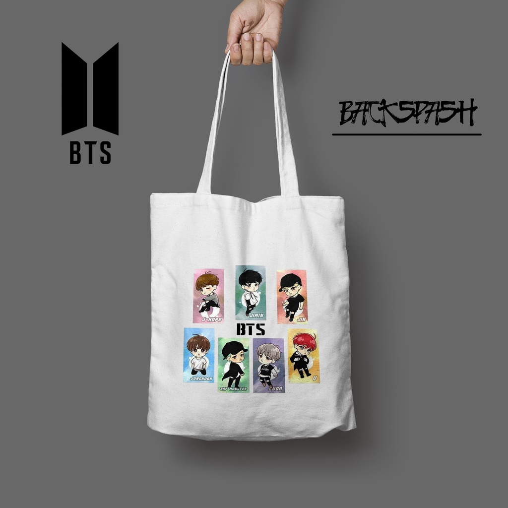 Tas Totebag BTS Chibi Jk V Jungkook Suga - BTS