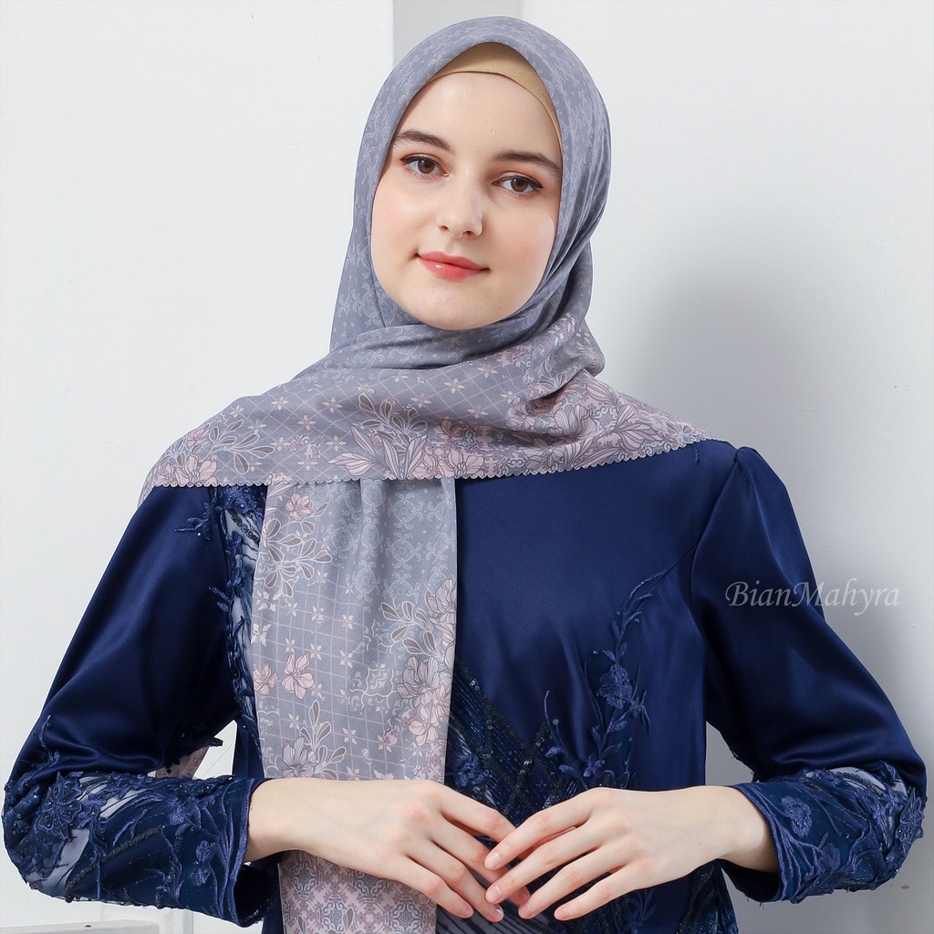 BianMahyra Azalia Series Original Kerudung Segi Empat Premium Voal Hijab Motif