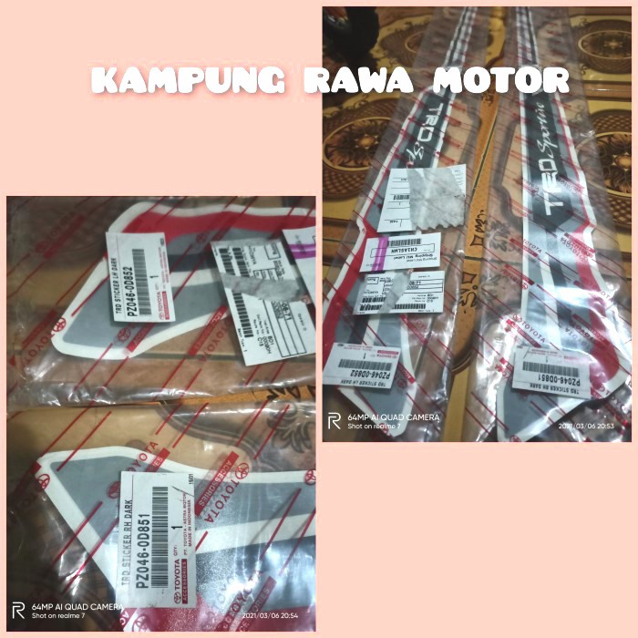 STICKER TRD SPORTIVO YARIS 2015. ORIGINAL TOYOTA