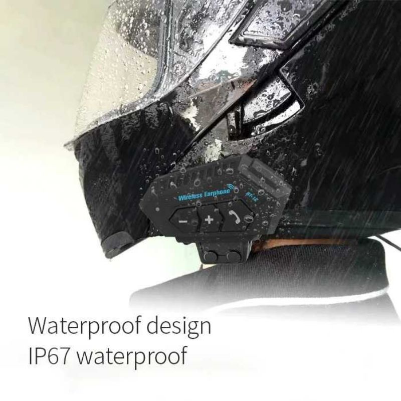 Headset Helm Bluetooth Waterproof Intercom Microphone Wireless