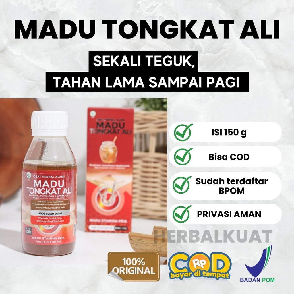 

Madu Tongkat Ali Herbal Penambah Stamina Pria Dewasa & Tahan Lama Sudah B POM Gratis Ongkir Bisa COD